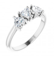 14K White 1 CTW Diamond Three-Stone Anniversary Band - 123896604P