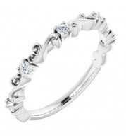 14K White 1/6 CTW Diamond Sculptural-Inspired Anniversary Band - 123423600P