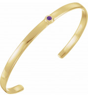 14K Yellow Amethyst Cuff 6 Bracelet - BRC76460012P