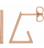 14K Rose Triangle Hoop Earrings - 86988602P