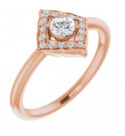 14K Rose 1/3 CTW Diamond Halo-Style Clover Ring - 12303260005P