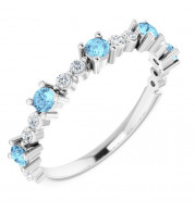 14K White Aquamarine & 1/5 CTW Diamond Ring - 72051612P
