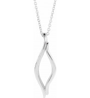 14K White Freeform 16-18 Necklace - 86741600P