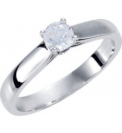 10K White 1/2 CTW Diamond Solitaire Engagement Ring with Accent - 677786003P