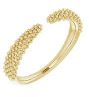 14K Yellow Beaded Negative Space Ring - 51760102P