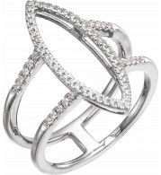 14K White 1/4 CTW Diamond Geometric Ring - 65242260000P