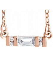 14K Rose 1/10 CTW Diamond Bar 16-18 Necklace - 86729602P