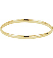 14K Yellow 4 mm Hinged Bangle Bracelet - BRC180239014P