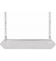 14K White 33x6 mm Geometric 16-18 Necklace - 86557600P