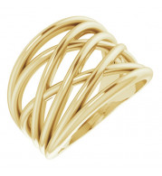 14K Yellow Criss-Cross Ring - 51884102P