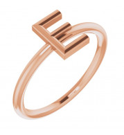 14K Rose Initial E Ring - 51895127P
