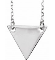 14K White Geometric 18 Necklace - 86560105P