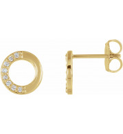14K Yellow .08 CTW Diamond Circle Earrings - 86760606P