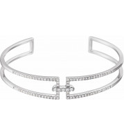 14K White 3/4 CTW Diamond Cuff 6 Bracelet - 65234760000P