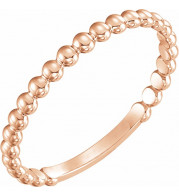 14K Rose 2 mm Stackable Bead Ring - 516081003P