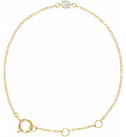 14K Yellow Cultured Freshwater Pearl Youth Birthstone 4 1/2-5 1/2 Bracelet - 65358510016P