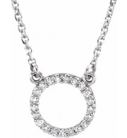 14K White 1/10 CTW Diamond Circle 16 Necklace - 66417100001P