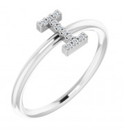 14K White .04 CTW Diamond Initial I Ring - 1238346040P