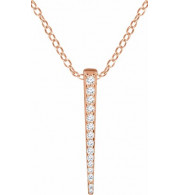 14K Rose 1/4 CTW Diamond Graduated Bar 16-18 Necklace - 65221760002P