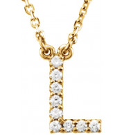 14K Yellow Initial L .08 CTW Diamond 16 Necklace - 67311137P