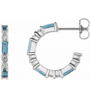 14K White Aquamarine & 1/2 CTW Diamond Earrings - 86789626P