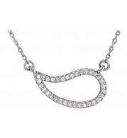 14K White 1/6 CTW Diamond Paisley 18 Necklace - 86500101P