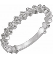 14K White Clover Stackable Ring - 51697101P