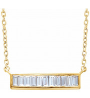 14K Yellow 1/4 CTW Diamond Baguette Bar 16-18 Necklace - 65188560003P