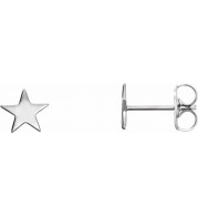 14K White Star Earrings - 86457600P