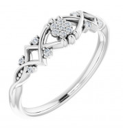 14K White .06 CTW Diamond Vintage-Inspired Ring - 124068600P