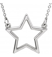 14K White Star 16 Necklace - 85877101P