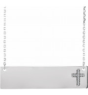 14K White .03 CTW Diamond Cross 16-18 Necklace - 86530609P