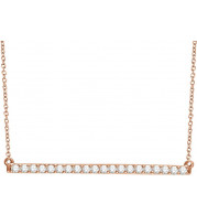 14K Rose 1/6 CTW Diamond Bar 16-18 Necklace - 65108460002P
