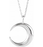 14K White Crescent Moon 16-18 Necklace - 86693600P