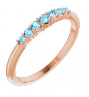 14K Rose Aquamarine Stackable Ring - 72022625P
