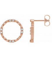 14K Rose 1/5 CTW Diamond Geometric Earrings - 87018602P