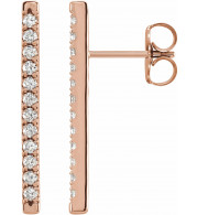 14K Rose 1/3 CTW Diamond French-Set Bar Earrings - 87066607P