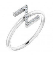 14K White .06 CTW Diamond Initial Z Ring - 1238346125P