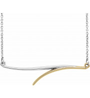 14K White/Yellow Freeform Bar 16 Necklace - 86305101P