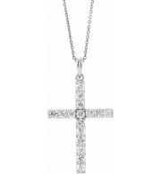 14K White  1/4 CTW Diamond Cross 18 Necklace - R4230860019P