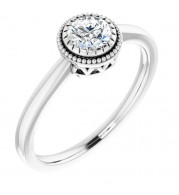 14K White Sapphire April Birthstone Ring - 651609126P