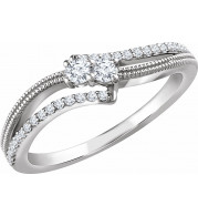 14K White 1/4 CTW Diamond Two-Stone Ring - 65222460000P