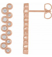 14K Rose 1/3 CTW Diamond Bezel-Set Bar Earrings - 86934602P