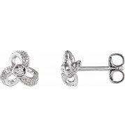 14K White 1/6 CTW Diamond Knot Earrings - 65305560002P