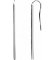 14K White Vertical Bar Earrings - 651815101P