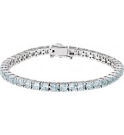 14K White Sky Blue Topaz 7.15 Line Bracelet - 65120560001P