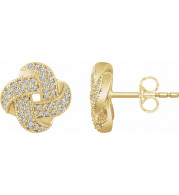 14K Yellow 1/3 CTW Diamond Knot Earrings - 65285860002P