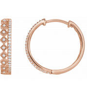 14K Rose 1/4 CTW Diamond Geometric Hoop Earrings - 653411602P