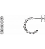 14K White 1/6 CTW Diamond 15.1 mm Hoop Earrings - 86455610P