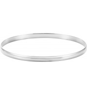 14K White 6 mm Half Round Bangle 7 3/4 Bracelet - BRC111652P